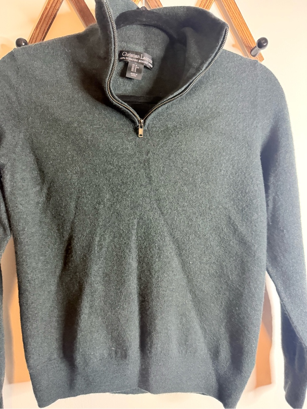 Christian Lacroix Men's Dark Green Turtleneck Sweater
